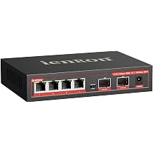 6 Port Network Switch, 2.5G 4-Port POE Switch + 2x10G SFP, 65W Fanless Metal Ethernet Switch, IEEE802.3af/In Wall Mount for IP Cameras