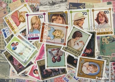 Motives 25 Various Lady Diana Stamps Stamps for Collectors CelebritiesFilmTheaterRadio