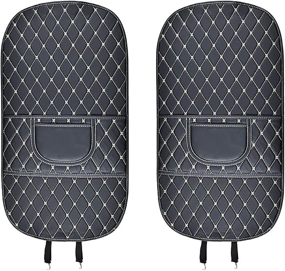 2 PCS Car Kick Mats for Suzuki Swift zc33s Sport zc31s zc72s, Car Backrest Anti-Kick, Leather Rear Seat Back Protectors Kick with Storage Bag,B