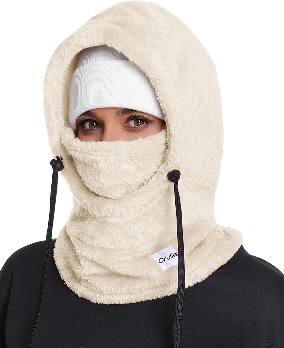 Winter Thermal Balaclava, Polar Fleece Hood Ski Mask for Women Men, Windproof Face Mask Cover Hat Neck Warmer Scarf