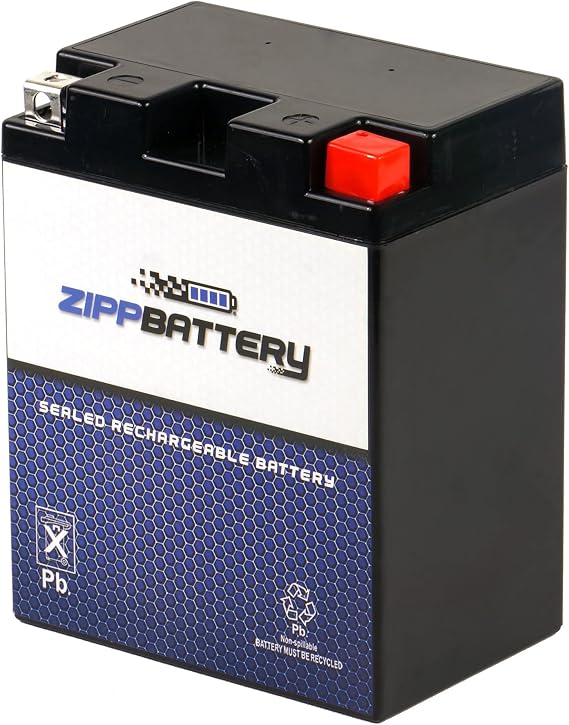ZIPPBATTERY 14AHL-BS Maintenance-Free 12V 14Ah Battery Replacement for ATV, Motorcycle, Jet Skis, Scooter, UTV, and More - Nut and Bolt T3 Terminal