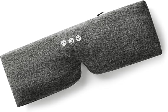 ALASKA BEAR Headphone Cotton Headband Bluetooth 5.2 HD Stereo Noise Reduction Eye Contour Built-in Cotton Sleep Mask with Thin Speakers Wireless Audio Sound Sports Headgear(Cool Gray)