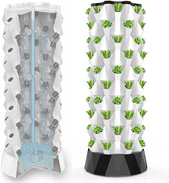 48/64/80Holes Hydroponic Growing Systems - Aeroponic Tower Garden with Self-Watering - Vertical Grow Tower for Indoor Gardening - Grow Herbs, Fruits & Vegetables,6floors