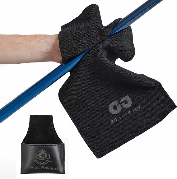 Snooker Chalk Case & Pool Cue Cleaning Towel Set, Black PU Chalk Holder with Microfibre Towel for Pool Chalk Snooker Players