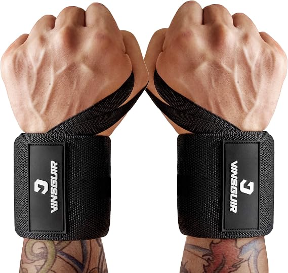 VINSGUIR Wrist Wraps for Weightlifting, [USPA Approved] Lifting Straps for Wrist Support with Heavy Duty Thumb Loop, Gym Wrist Brace for Working Out, Crossfit, Powerlifting, for Men&Women