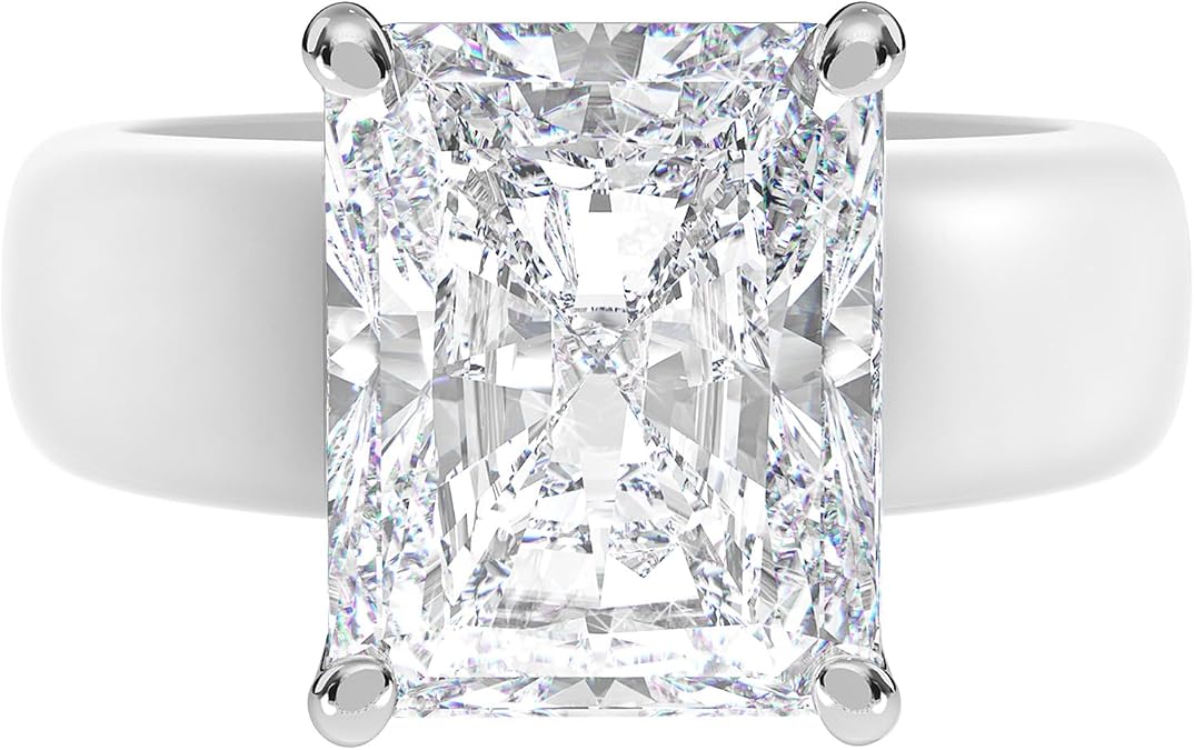 Rinfit Silicone Ring with Stone, Emerald Cut CZ