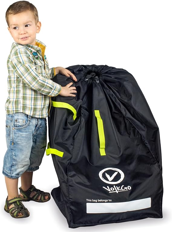 V VOLKGO Car Seat Travel Bag For Airplane with Carrying Straps, Gate Check Bag, Car Seat Bags for Air Travel Carseat Travel Cover, Carseat Travel Bag Cover for Airplane Travel