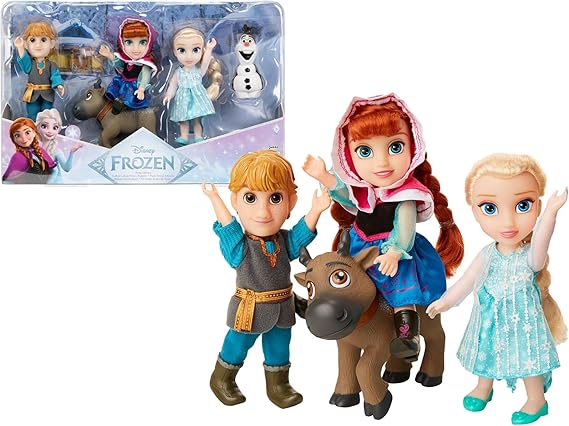 Disney Frozen Deluxe Petite Doll Gift Set - Includes Anna, Elsa, Kristoff, Sven and Olaf! Dolls are Approximately 6 inches Tall - Perfect for Any Frozen Fan!
