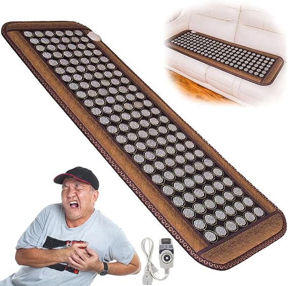 HAILM Jade Far Infrared Heating Pad, Jade Tourmaline Heating Mat, Amethyst Mat, Bio Crystal Heat Mat, Bio Heat Matress with Smart Controllor, Auto Shut Off, for Back Waist Full Body Warm