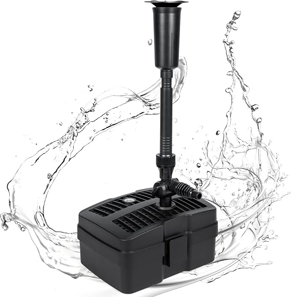 Anbull 660GPH 50W All-in-One Pond Filter Fountain Submersible Pump