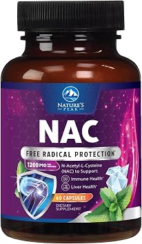 NAC Supplement - 1200mg per Serving N-Acetyl-L-Cysteine Optimal Absorption Immune Support with Powerful Antioxidants - Respiratory & Liver Health Support - Gluten Free, Bottled in USA - 60 Capsules
