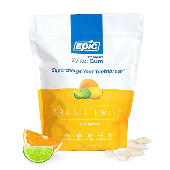 Epic Xylitol Fresh Fruit Gum, 1000 Pieces