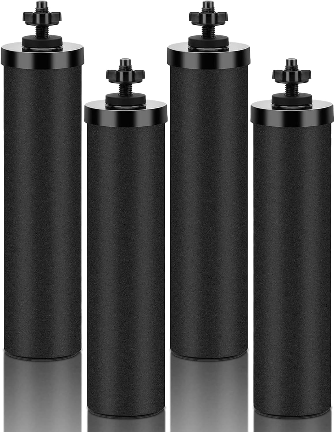 Amestar 4-Pack Pur Water Filter Replacement for Berkey® BB9-2 Black Activated Carbon Filters, Compatible with Berkey® Gravity Water Filter System