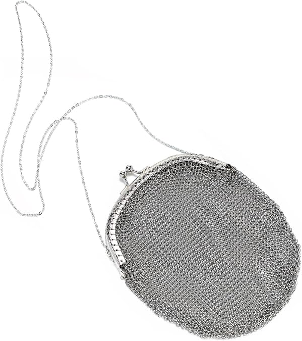 Vintage Chainmail Handbag Evening Bag Clutch Purses Antique Chainmail Purse for Prom Cocktail Party Sparkling Party