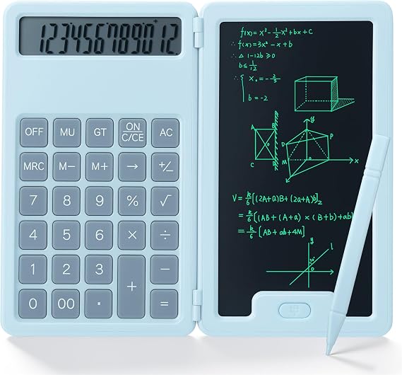 12-Digit Portable Calculator with Notepad Stylus,6.5" LCD Writing Tablet