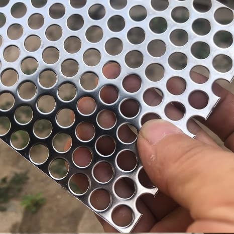 19 Gauge Perforated Metal Sheets 7.8"x3.9" Expanded Metal Mesh Opening 40% Hole 8mm 0.32"(About 1/3") Perforated Stainless Steel Sheet 304 Stainless Steel Mesh Screen Panel Decorati Plate