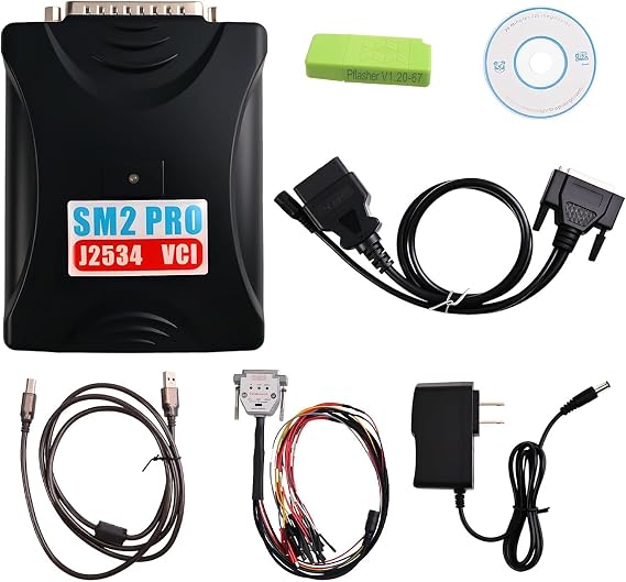 SM2 PRO J2534 V2.21.22 ECU Programmer | Read & Write 67 in 1 OBD2 Diagnostic Full Engineer Tool with Bench Mode (US Standard with Cables)