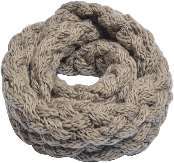 Premium Solid Winter Criss Cross Knit Thick Infinity Loop Circle Scarf