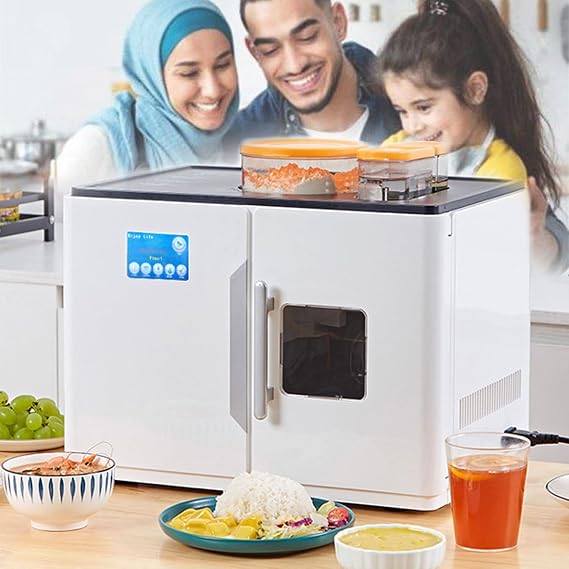 QIANG Fully Automatic Electric Roti Robot Rotti Flatbread Tortilla Maker Roti Maker Magic Food Processor Machine Entire Process from Doughball to Puffy Roti,One-Click Production of 8 Pieces/Time