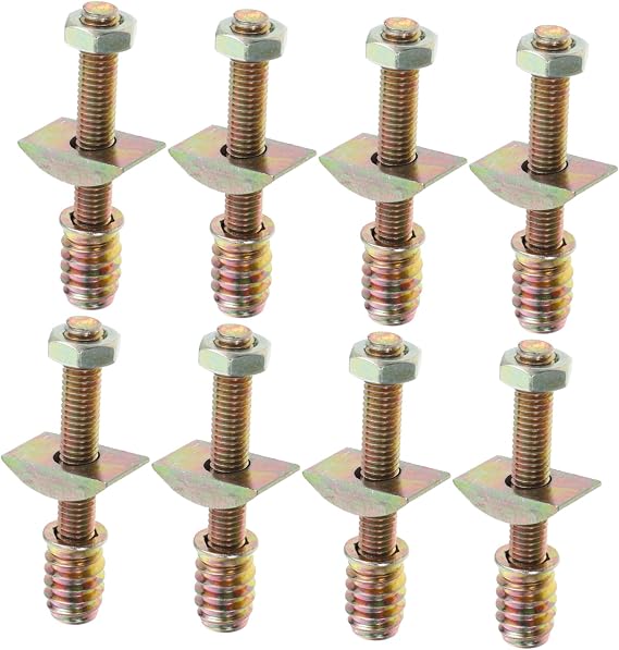 8 Sets Bed Frame Threaded Pin Nut Connectors Iron Hardwares