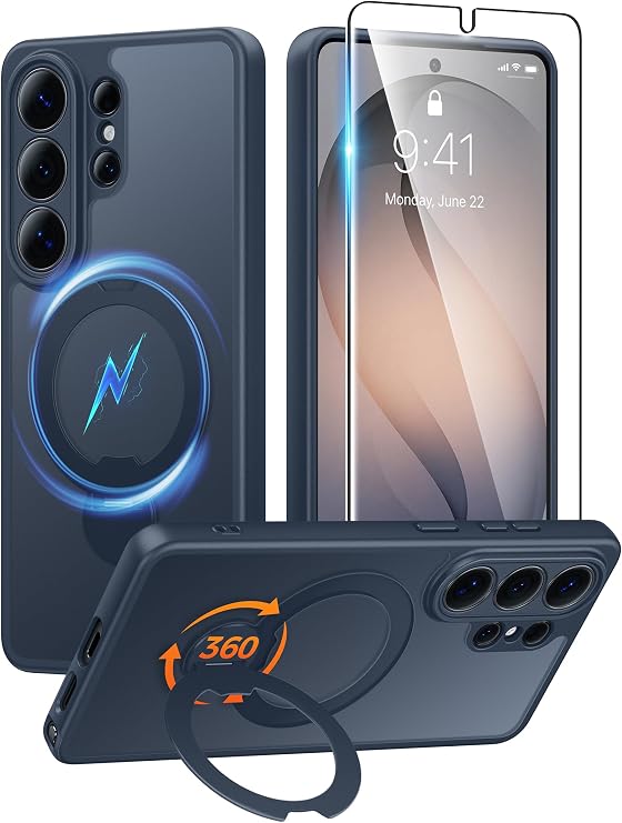 FNTCASE for Samsung Galaxy S26 Ultra Case with 360 Spin Magnetic Stand