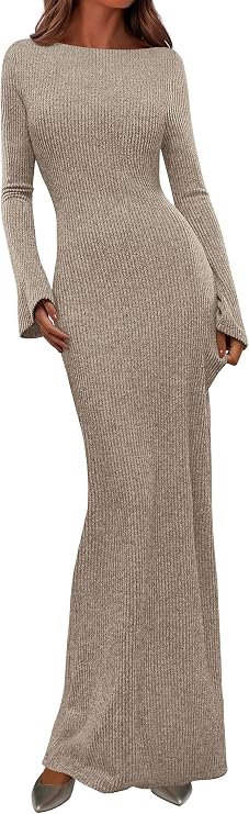 PRETTYGARDEN Women's Fall Long Sleeve Bodycon Maxi Dresses