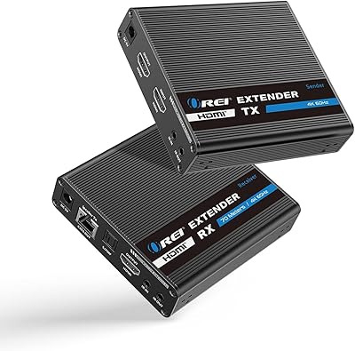 OREI 4K HDMI Extender Balun - One to Many Cascade UltraHD 4K @ 60Hz 4:4:4 Over Single CAT67 Cable with HDR, IR Control, Downscaling - Up to 230 Ft with CAT6- Loop Out - Audio Out UHD-IPC230-CS