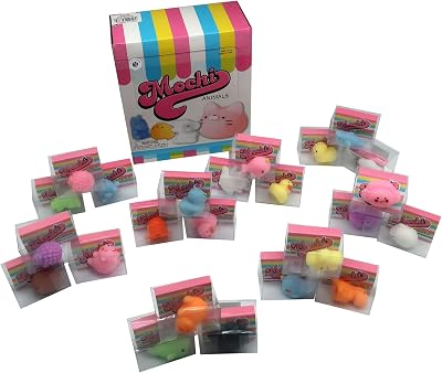 Mochi Squishy Animal Toys Fun Mini Kawaii Squishies for Kids and Adults Great Party Favors, Stress Relief Toys, and Fidget Toy Super Soft, Non-Toxic, Make Great Gift Items 12 Pack