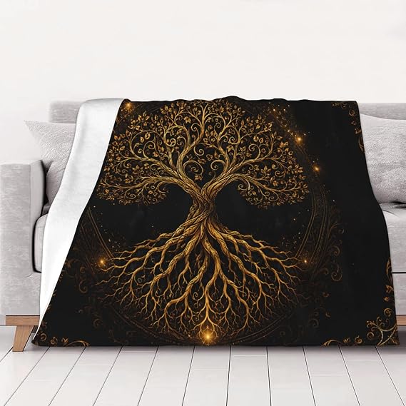 Tree Celtic Soft Blanket All Season Fuzzy Throw Warm Lightweight Blanket Fleece Throws Flannel Blankets for Bed Sofa Couch Travel Home Living Room Decor 50"X60"