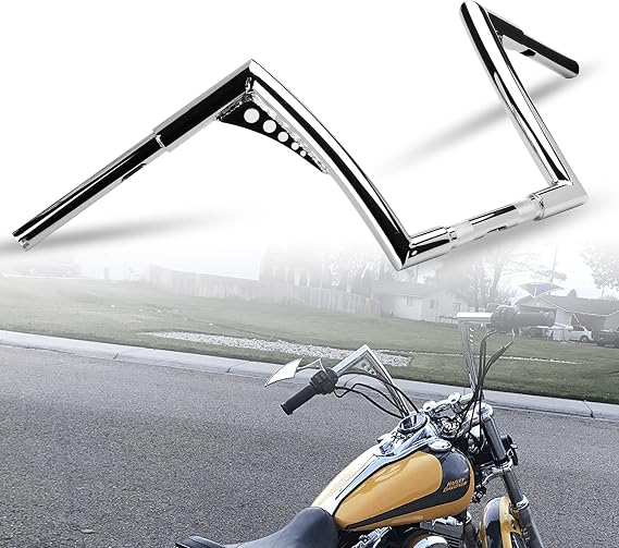 LKV 10inch Rise Ape Hangers Handlebar,1-1/4" Diameter Motorcycle Bar Chrome Compatible with Harley Sportster XL 1200 883 Dyna Softail Touring Road Glide Road King Models