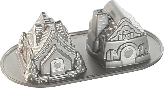Nordic Ware Duet pan gingerbread house, aluminum, silver, 5 cups
