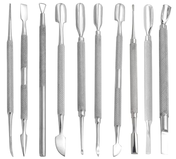 Professional Pusher Set Cutter Easily Gel Nail Polish Scraper Learning Do Nails at Home Use Cuticle Remover Fingernails Toenails Pedicure Manicure Tool Kit (5 Piece)