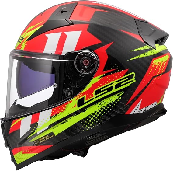 LS2 Unisex Vector Ii Carbon Tantic Red Blue Integraler Motorradhelm