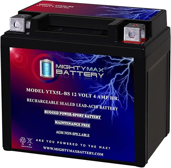 YTX5L-BS 12V 4AH Battery Replaces BAOTIAN BT49QT-7A2/A3 4T R12 50