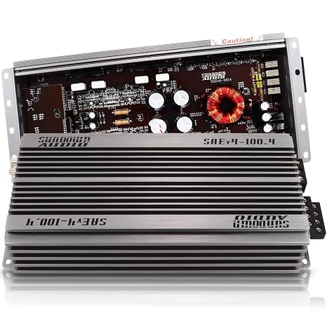 Sundown Audio SAE-100.4 Class A/B 4-Channel Amplifier - 100W x 4 @ 4 - High-Fidelity Car Speaker Amp with Variable Filters & Advanced Protection