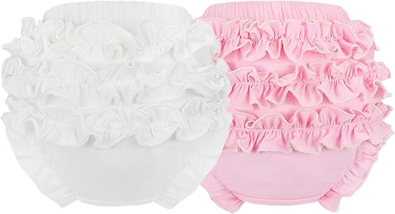 Girls Knickers for Toddler Girls Ruffle Panty Diaper Covers for Girls Cute Cotton Baby Girl Shorts