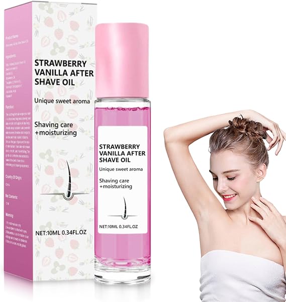 After Shave Oil for Women - Strawberry Vanilla Scent After Shave Soothing Oil for Smooth Skin - Post-Shave Balm to Reduce Ingrown Hairs & Hydrate Skin – Soothing Formula (1)