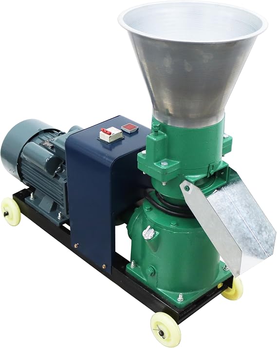 Pelletizer Pellet Machine Animal Feed Chicken Pellet Mill Machine 4mm Feed Pellet Making Machine with 2 Head Rollers for Poultry Livestock Farm Animal 3KW 220V