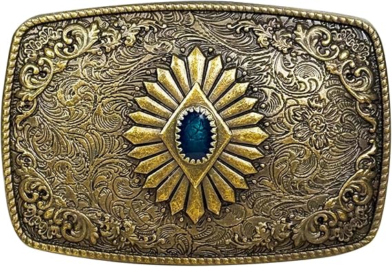 TOPACC Western Belt Buckles for Women Cowgirl Turquoise Belt Buckle Cowboy Mens Novelty Belt Buckle 1.5 Inches