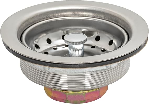 EZ-FLO Kitchen Sink Strainer with Die-Cast Slip-Joint Nut, Fits 3-1/2 to 4 Inch Openings, Stainless Steel, 30001