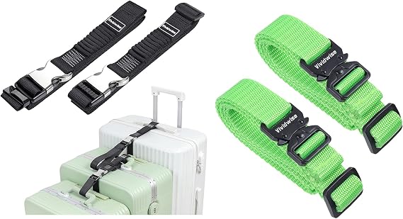 Stretchable Luggage Connector Straps for Suitcases Large Size, Utility Straps with Metal Quick Release Buckle