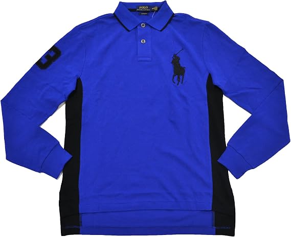 Polo Ralph Lauren Mens Long Sleeve Big Pony Shirt (Rugby Royal, Medium)