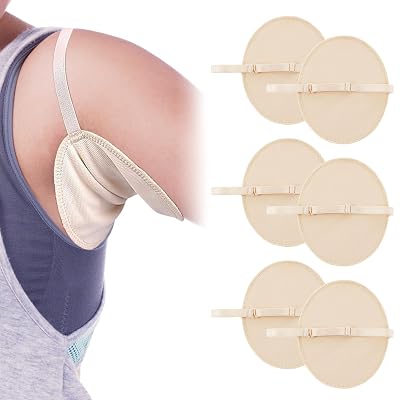 3 Pairs of Underarm Sweat Pads for Women, Sweat Pads for Under Arms, Underarm Reusable for Men and Women, Comfortable and Breathable Nude Color
