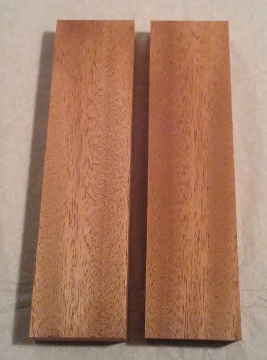 Wood Knife Scales by Wood-Hawk, Many Varieties (3/8" x 1.5" x 6" Mahogany)