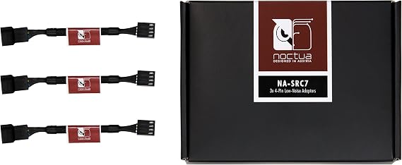 Noctua NA-SRC7, 4-Pin Low-Noise Adaptor for PC Fans 3-Pack | Low-Noise Adaptors, Limits Maximum Speed, Reduces Noise Emissions, Supports Both 3-Pin and 4-Pin PWM Fans, Set of Three