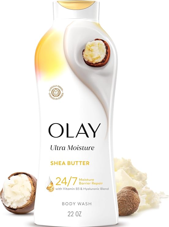 Olay Body Wash for Women, Ultra Moisture, 24hr Moisturizing, Hydrating & Refreshing, B3 Vitamin Complex, Free of Parabens & Phthalates, For All Skin Types, Shea Butter Scent, 22 fl oz