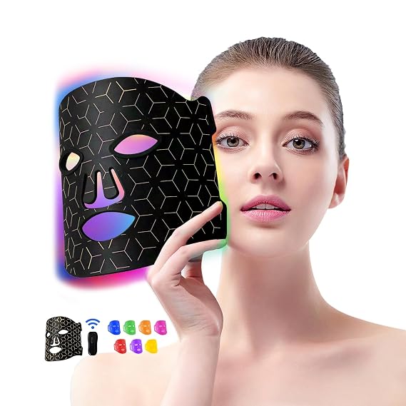 Red Light Therapy Mask for Face FSA/HSA Eligible, 7-Color Skin Rejuvenation Facial Mask with 400 LEDs, 850nm Infrared, 2000mAh Remote Anti-Aging, Acne, Wrinkle Care at Home