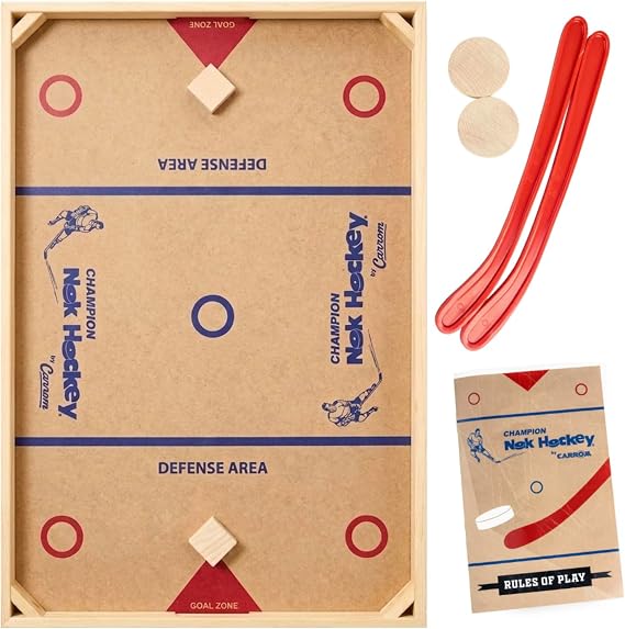 Carrom Champion Nok Hockey Game (Large) Wooden Board Games for Adults & Children Indoor and Outdoor Games for Family Sports Board Games