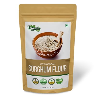 Organic Zing Pure and Organic Sorghum Flour | Organic Jowar Flour | Sorghum Flour Gluten Free | USDA Certified | Product of India - 227 gm 8 oz Pack of 1