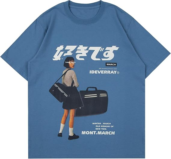 Vamtac Graphic Tees Mens Graphic T-Shirts Japanese Y2k Shirt Vintage Tee Harajuku Tops